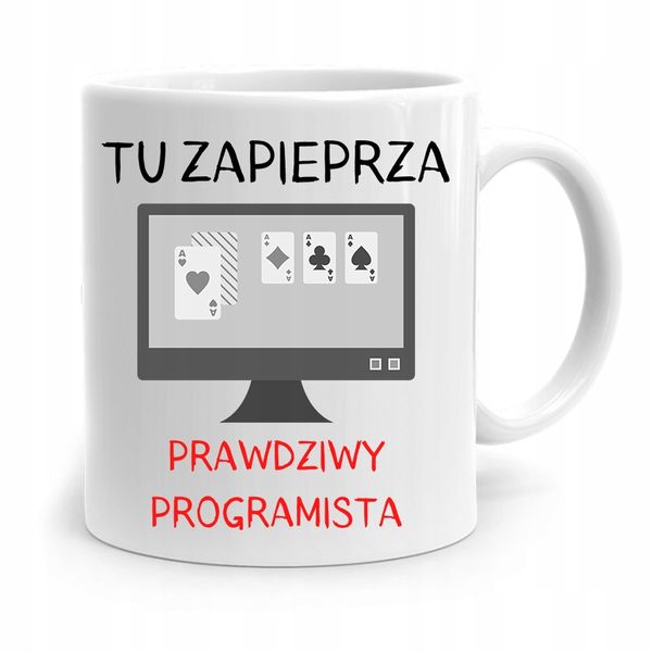 Kubek Prezent Informatyka Programisty Tu Zapieprza Z Nadrukiem Ze Zdjęciem zdjęcie 1