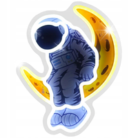 Wiszący neon LED BELINE Astronauta na księżycu Wielokolorowy