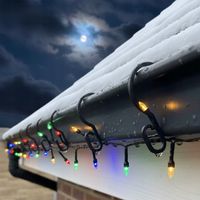 Czarne haczyki na rynnę do lampek świątecznych mocne montażowe