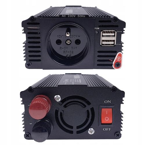 Przetwornica samochodowa inwerter napięcia DC/AC 12V 230V 800W | SinMod na Arena.pl