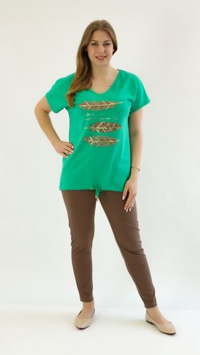 Bluzka z wiązaniem w piórka Luma Zielona UNI na Arena.pl