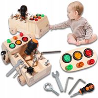 ZABAWKA MANIPULACYJNA SENSORYCZNA EDUKACYJNA DREWNIANA DO MAJSTERKOWANIA