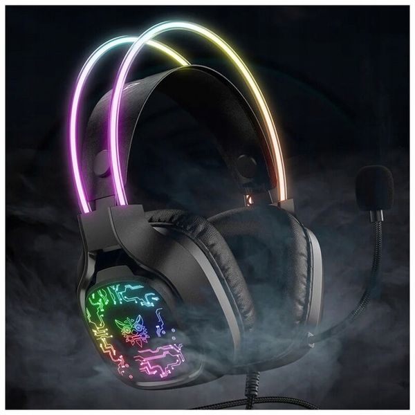 ONIKUMA SŁUCHAWKI GAMINGOWE X22 DLA GRACZY DO GRANIA Z MIKROFONEM RGB LED zdjęcie 8
