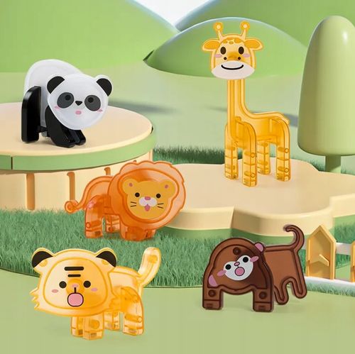 Klocki Magnetyczne Kreatywne Magnetic Tiles Konstrukcyjne Zoo 50 elementów na Arena.pl