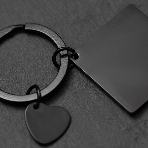 Brelok do kluczy z grawerem PREZENT na WALENTYNKI stal 316L czarny BLINGART na Arena.pl
