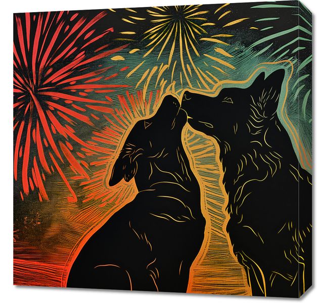 Obraz 60x60cm Psi Uścisk zdjęcie 1