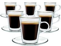 Szklanki Termiczne do Kawy Herbaty Lungo 220ml 6 sztuk