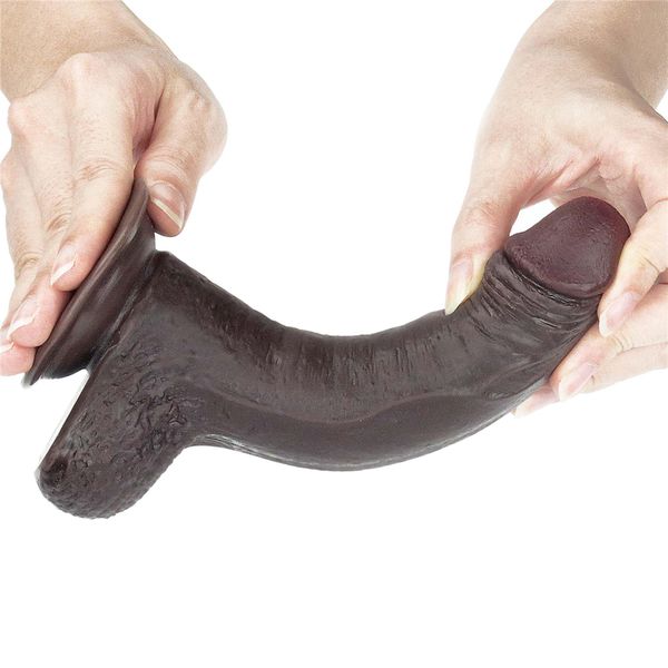7'' sliding skin dual layer dong - black zdjęcie 2