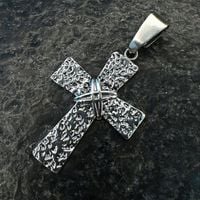 Srebrny krzyżyk męski duży gruby srebro 925 oksydowany bez wizerunku