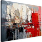 Abstrakcja obraz nowoczesny do salonu, Czerwony beżowy szary 120x80