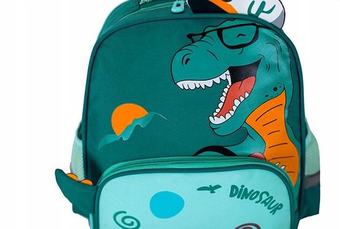 PLECAK DZIECIĘCY DLA PRZEDSZKOLAKA PODRÓŻNY DINOZAUR ZIELONY zdjęcie 4
