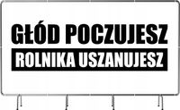 Baner PROTEST ROLNIKÓW Szyld z oczkami Logo STRAJK Projekt 200x100cm wybór
