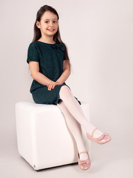 Rajstopy dziecięce mikrofibra gładkie ecru 40 DEN 116-122 YOCLUB zdjęcie 5