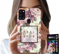 ETUI DO SAMSUNG GALAXY A21s - KWIATISTY WZÓR, MODNE DAMSKIE + SZKŁO