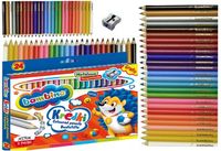 Kredki Bambino 24 kolory GRUBE złota + srebrna + GRATIS temperówka metalowa