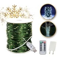 LAMPKI CHOINKOWE Świąteczne 1000 LED Zimne Białe 100m Drucik Szpula