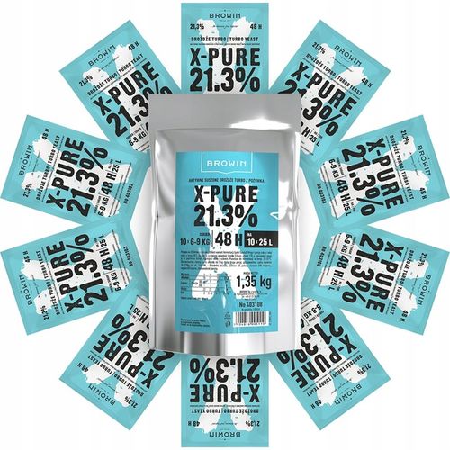 DROŻDŻE GORZELNICZE Turbo X PURE MEGAPACK 48h 21,3% 1.35 kg MEGA PACK na Arena.pl