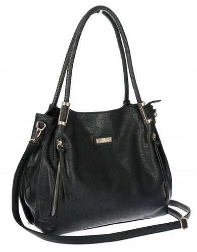 Torebka Damska Shopper Worek Pojemna Miejska Modna Torba CH7721 Czarna na Arena.pl