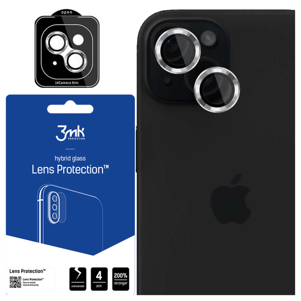 apple iphone 15 - 3mk lens protection pro silver zdjęcie 5