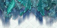 fototapeta TURKUSOWE LIŚCIE MONSTERA PALMY 260x180