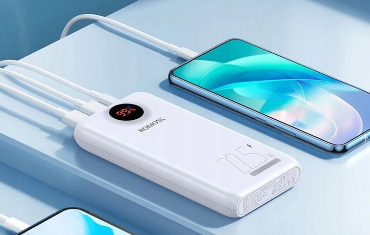 ROMOSS MOCNY POWERBANK USB DO TELEFONU 20000MAH USB-C 2X USB-A PD QC 22.5W zdjęcie 5