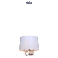Wisząca LAMPA glamour GERI MDM1939/1 B Italux metalowa OPRAWA z wzorkami ZWIS z kryształkami crystal biały