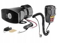 SYRENA ELEKTRONICZNA Z MEGAFONEM 7-TONOWA 12V 100W POLICYJNA STRAŻ KLAKSON