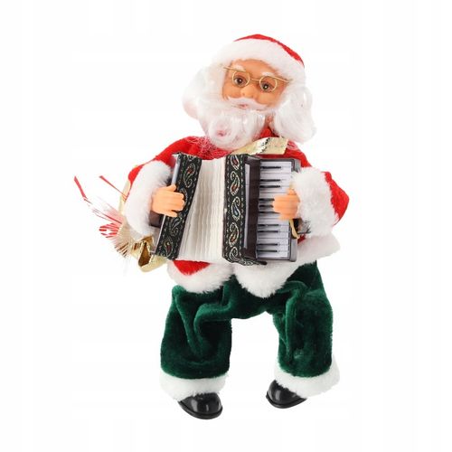 MIKOŁAJ Z AKORDEONEM - GRAJĄCY LED 25,5 CM OZDOBA BOŻONARODZENIOWA na Arena.pl