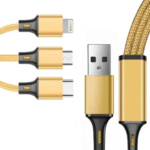 Kabel usb 3w1 1.2m do telefonu przewód lightning iphone micro usb-c na Arena.pl
