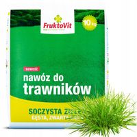 NAWÓZ DO TRAWNIKÓW TRAWY GĘSTA SOCZYSTA ZIELEŃ NA 220m2 FRUKTOVIT PLUS 10KG