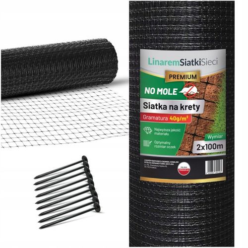 SIATKA NA KRETY 2x100m PREMIUM 40g POD TRAWNIK PRZECIW KRETOM POLSKA na Arena.pl