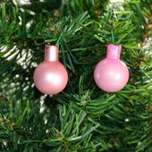 Bombki szklane drucik pink baby różowe 2 cm/ 144szt