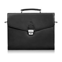 męska aktówka ze skóry naturalnej czarna na dokumenty teczka na ramie