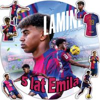 OPŁATEK NA TORT 30CM - LAMINE YAMAL SPORT PIŁKA + IMIĘ + GRATIS! 24CM 26CM