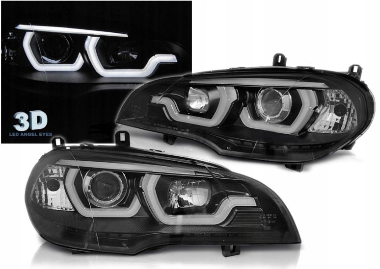 Lampy Reflektory BMW X5 E70 07-13 DRL 3D Black zdjęcie 1