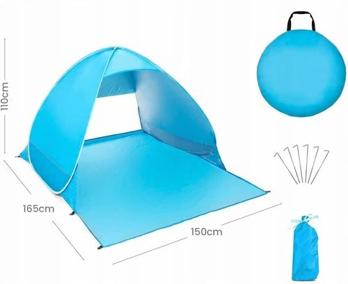 NAMIOT PLAŻOWY SAMOROZKŁADAJĄCY KEMPINGOWY WODOODPORNY OCHRONA SŁONECZNA na Arena.pl