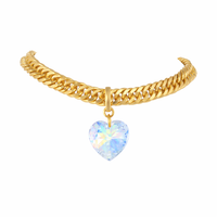 szeroki łańcuch z kryształowym sercem primero (c25/jes/177au)