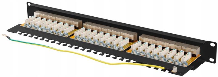 PATCHPANEL 24 PORT 1U 19" KAT.6A FTP EKRANOWANY CZARNY LANBERG zdjęcie 7