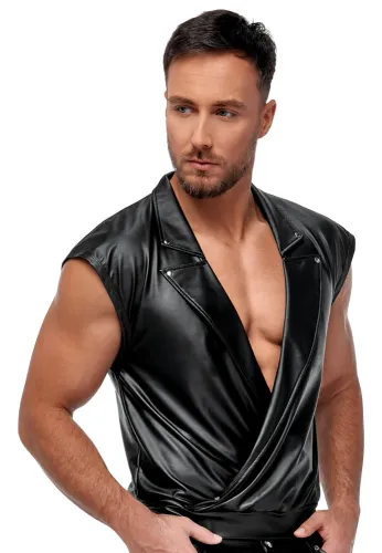 nek koszulka męska czarna l matowy styl z elastycznym pasem na Arena.pl