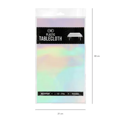 Obrus opalizujący srebrny 137x274cm na Arena.pl