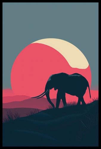 Plakat 40x60cm Słoń przy Czerwieni na Arena.pl