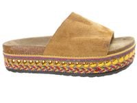 Karmelowe klapki damskie eko zamsz profilowane 39