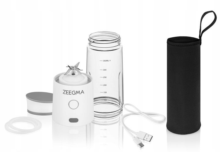 BLENDER BEZPRZEWODOWY KIELICHOWY 450ml 300W BIAŁY zabierz ze sobą! Zeegma zdjęcie 5