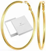 DUŻE KOLCZYKI KOŁA MEGA ZŁOTE KÓŁKA GIGANT 8.5 cm