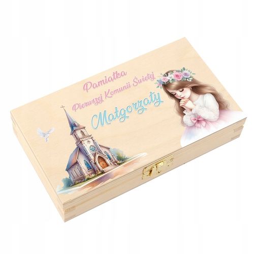 Pamiątka Pierwszej Komunii Świętej Prezent na Komunię Pudełko na pieniądze na Arena.pl