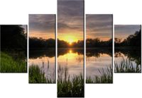 70 100CM OBRAZ 5 ELEM WIDOK TRZCIN DRUK PŁÓTNO