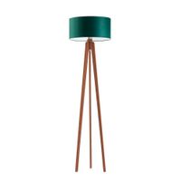 Lampa podłogowa MIAMI abażur zieleń butelkowa stelaż mahoniowy