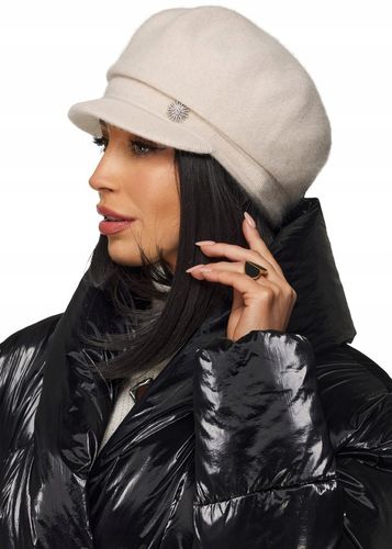 KASZKIET DAMSKI BERET CZAPKA moher moherowa ciepła miękka na zimę jasny beż na Arena.pl