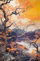 Plakat 61x91,5cm Złota Jesień nad Jeziorem