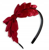 Opaska do włosów kokarda kokardka klasyczna czerwony satynowa